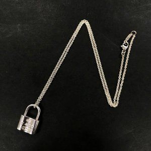TIFFANY&CO. Silver 925 1837 Padlock Necklace /tz1211